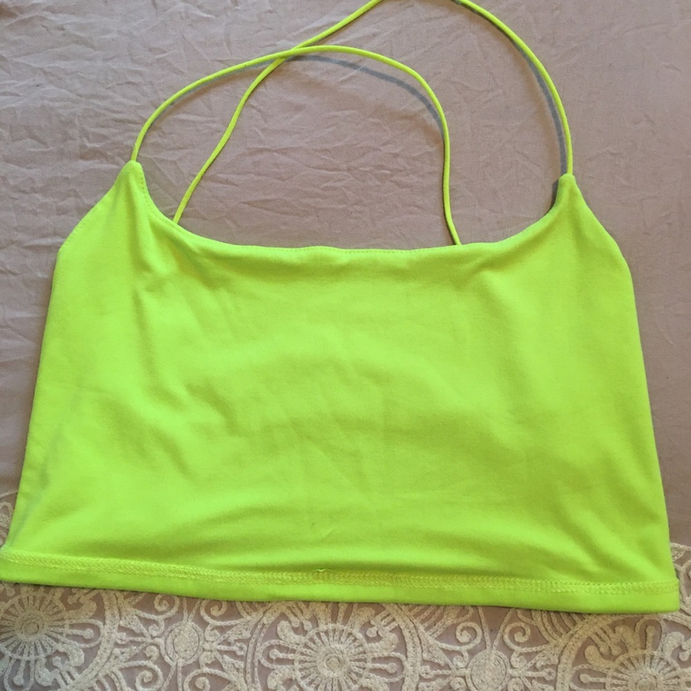 Neon green top, wore once